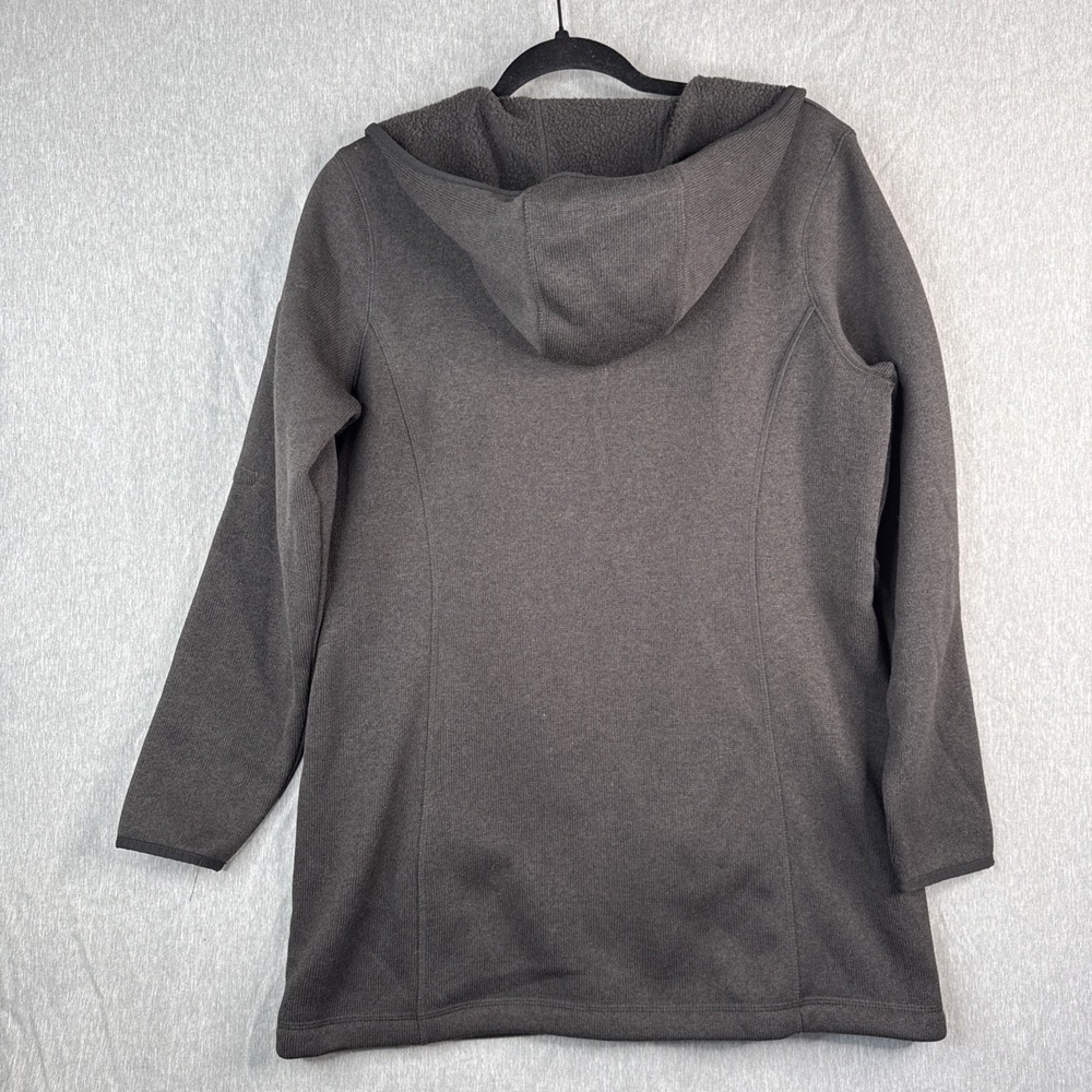 LL Bean Hoodie Sweatshirt Womens Medium Black Waffle Fleece Full Zip Jacket - Picture 7 of 7